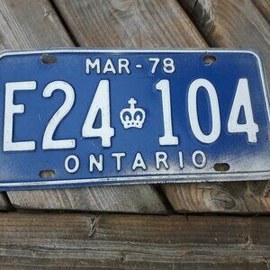1970s licence plate Ontario Licence Plate